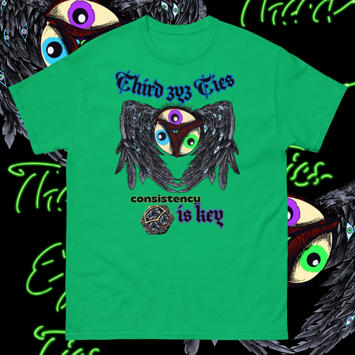 green t-shirt, abstract, artistic, crew cut, cotton, short sleeve