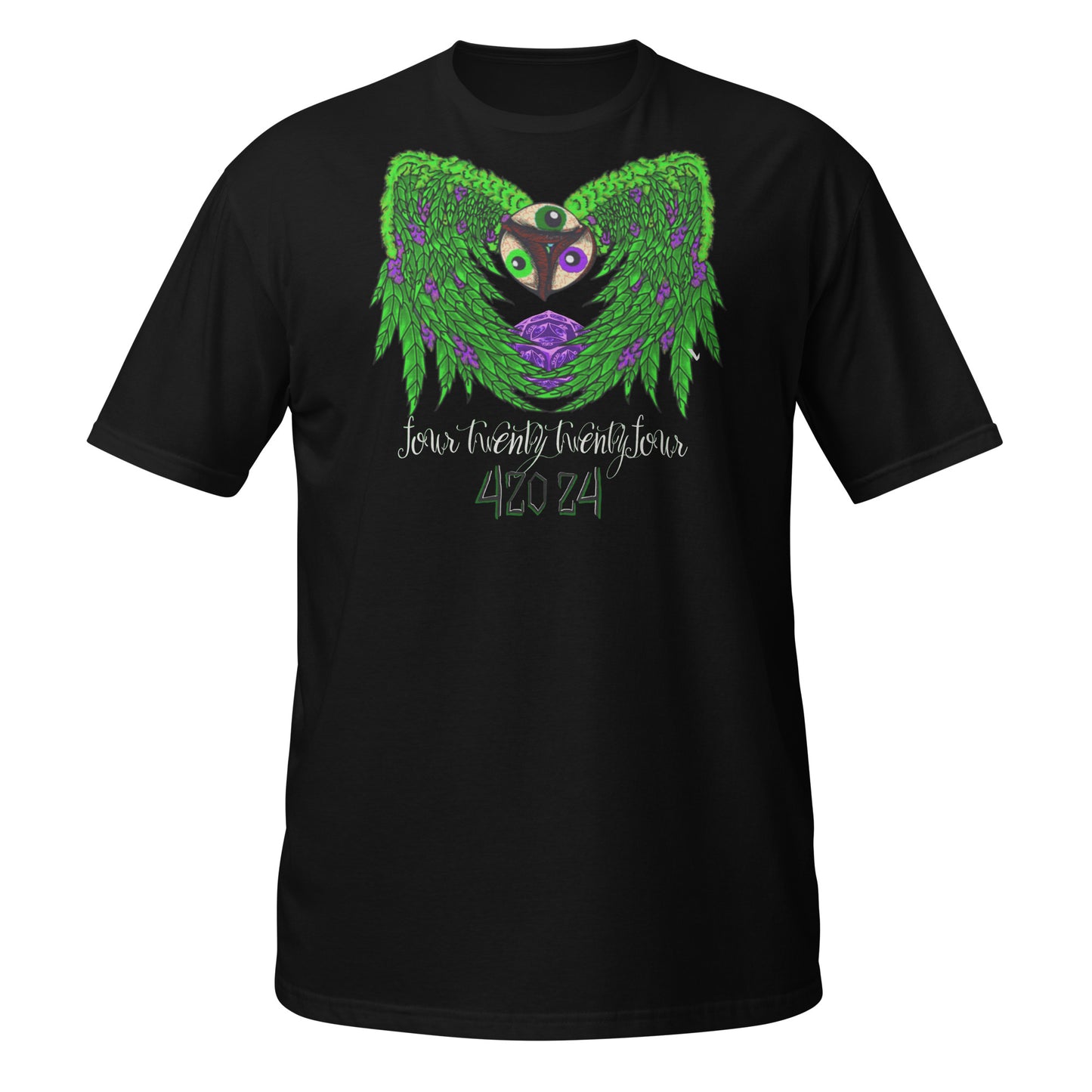black t-shirt, 420, artistic, short sleeve, crew cut, cotton