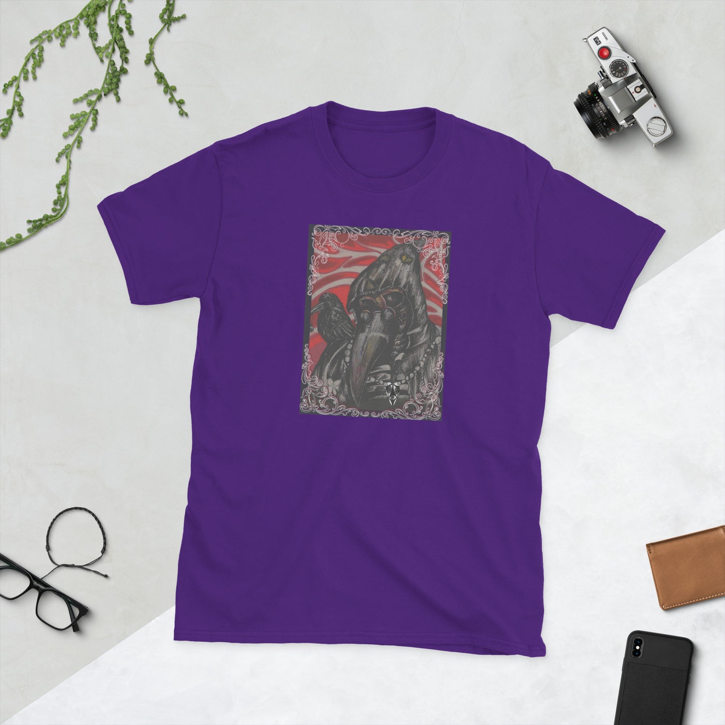 Plague doctor crow Godshand Short-Sleeve Unisex T-Shirt.