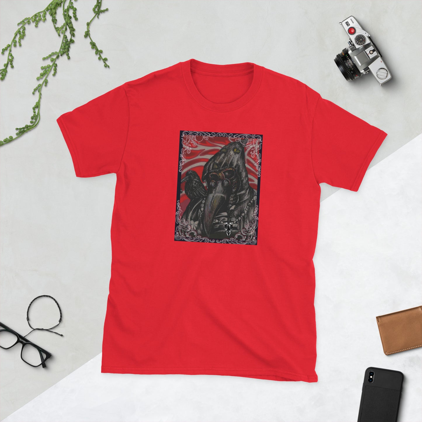 Plague doctor crow Godshand Short-Sleeve Unisex T-Shirt.