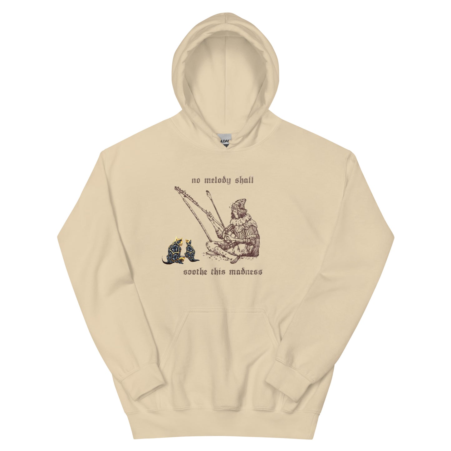 tan hoodie, elden ring, artistic, pull over, cotton, long sleeve