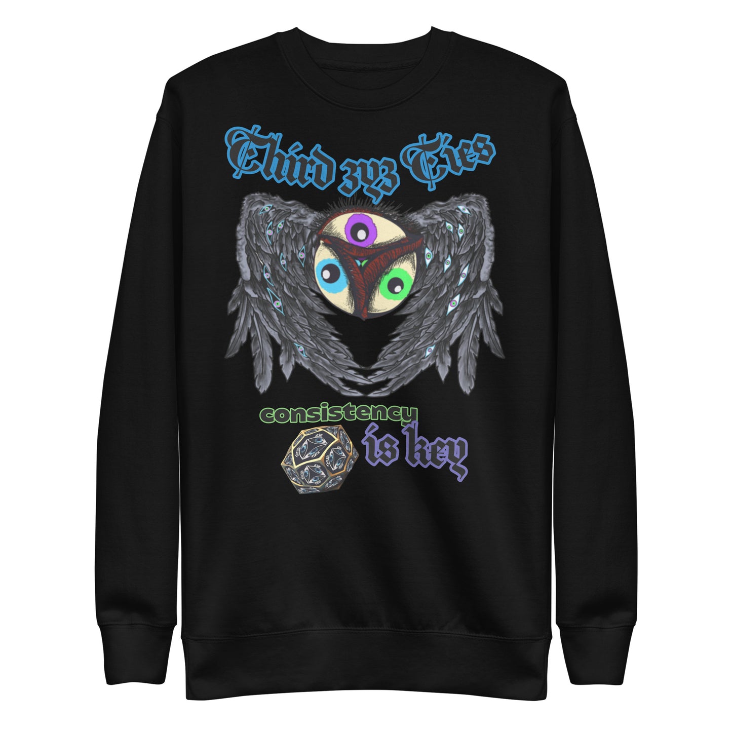 black sweatshirt, artistic, abstract, cotton, pull over, long sleeve