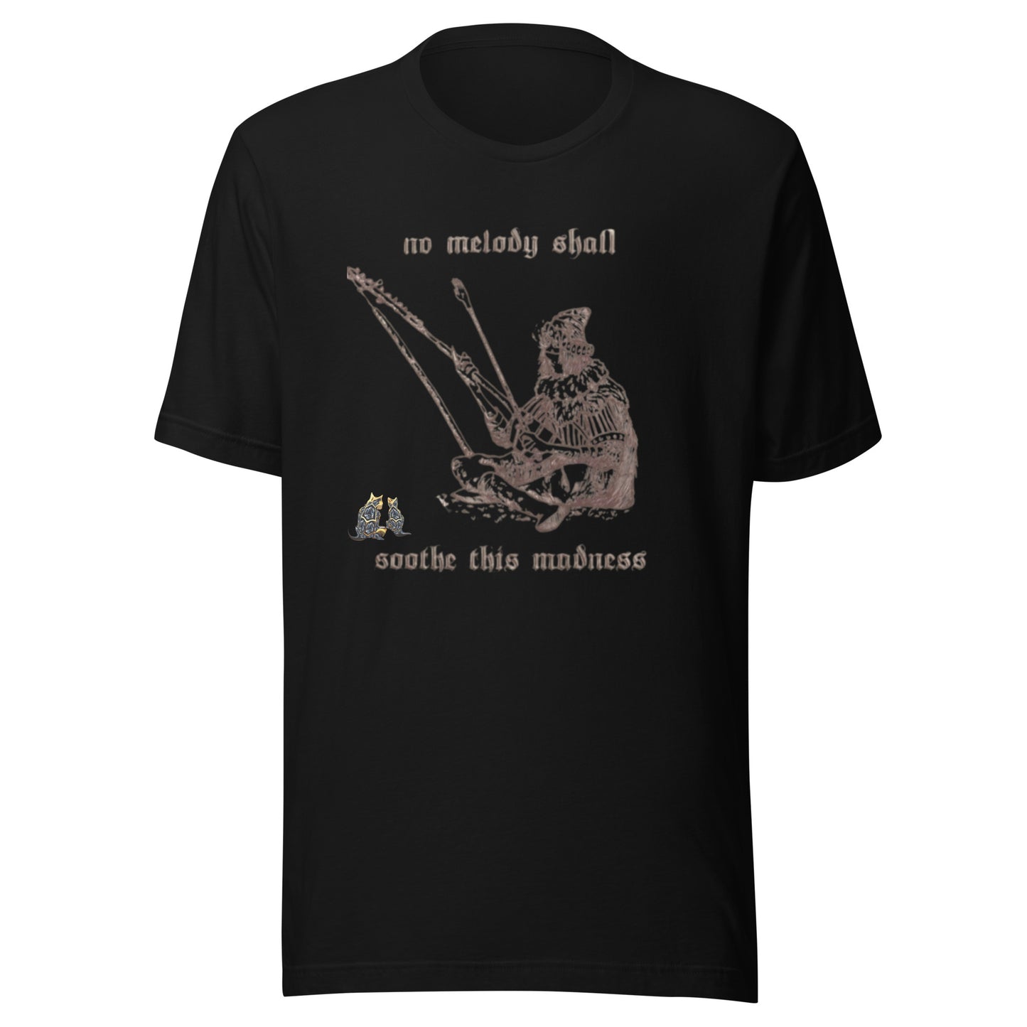 black t-shirt, elden ring, artistic, short sleeve, cotton, crew cut