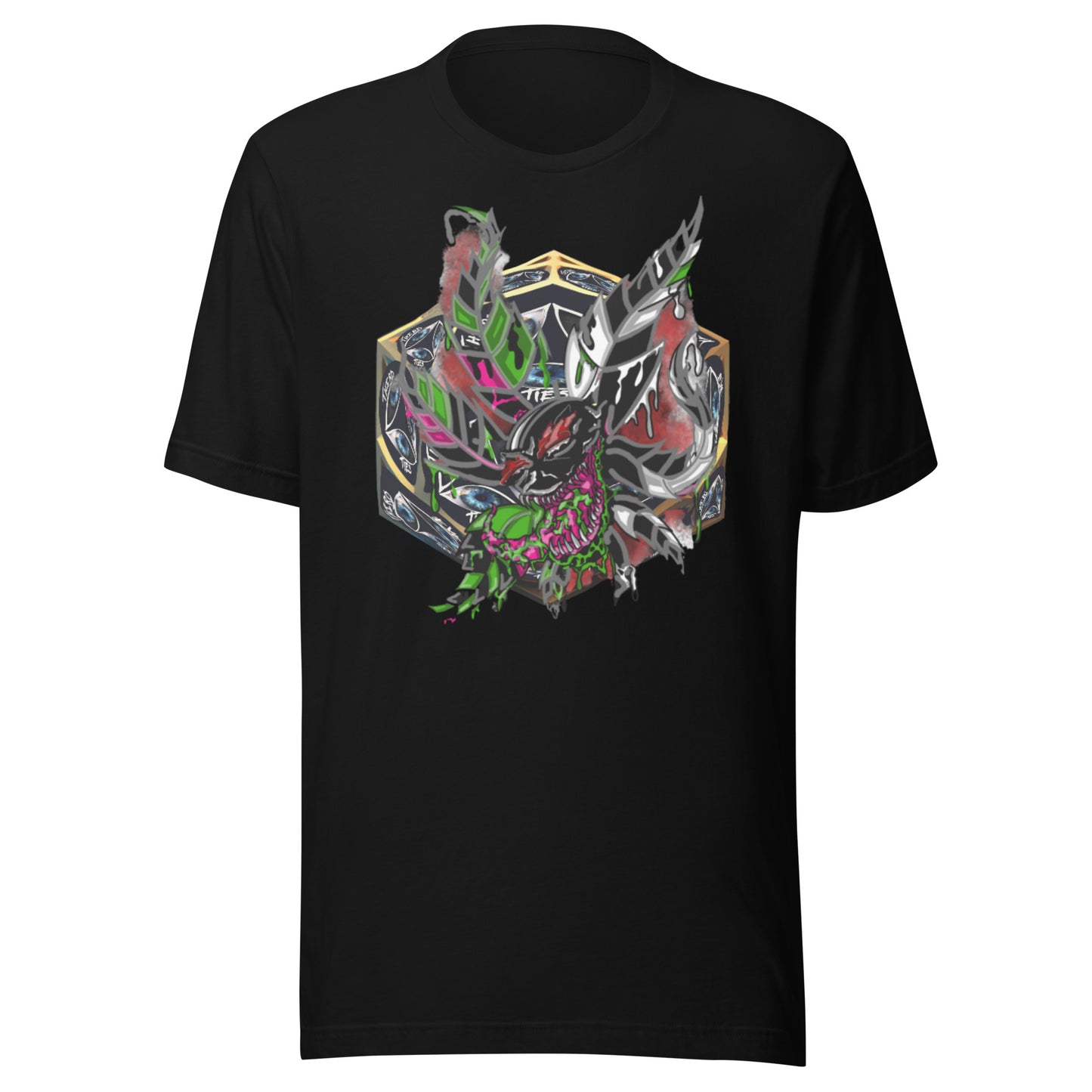 black t-shirt, artistic, cotton, crew cut, short sleeve