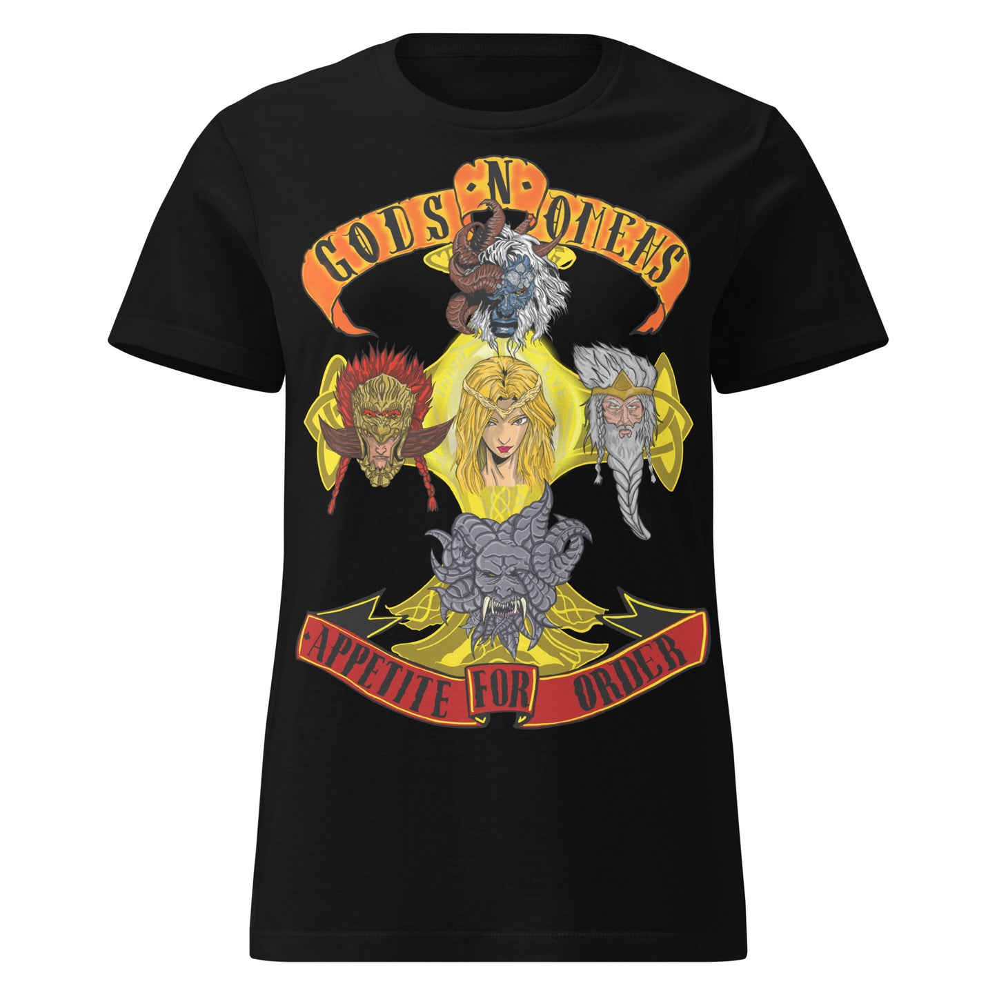 Gods n Omens Women’s basic softstyle t-shirt.
