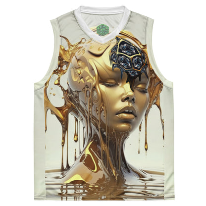 basketball jersey, abstract woman, artistic, sleeveless, tank top, jersey, polyester, recycled