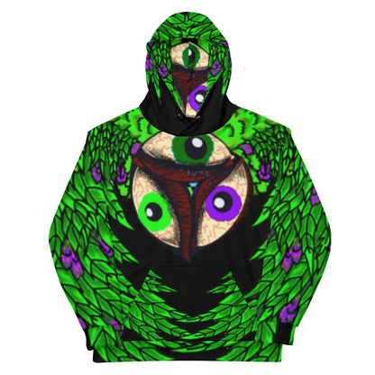 multicolor hoodie, marijuana, artistic, cotton, pull over, long sleeve