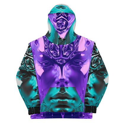multicolor hoodie, artistic, female, pull over, cotton, long sleeve