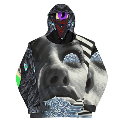 geometrical hoodie, abstract, artistic, pull over, long sleeve, cotton