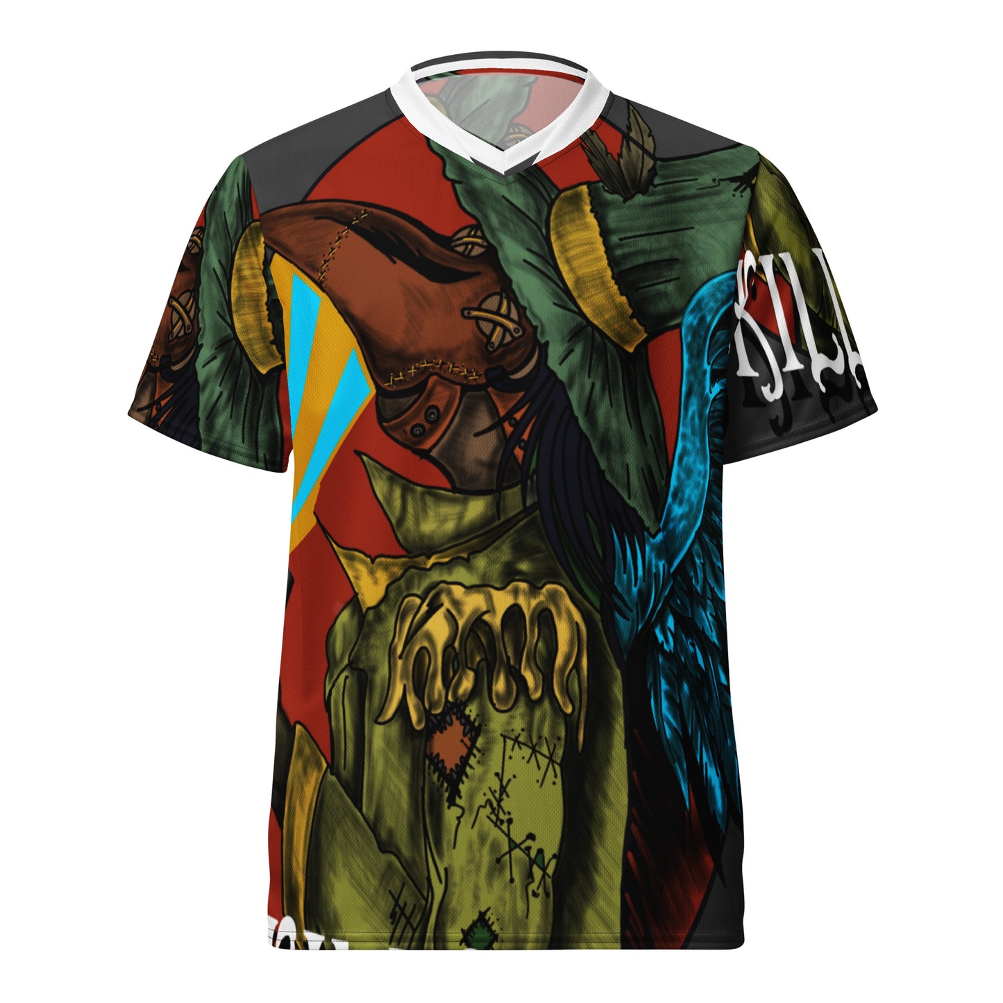 sports jersey, plauge doctor, artistic, polyester, breathable, short sleeve, v neck, cotton
