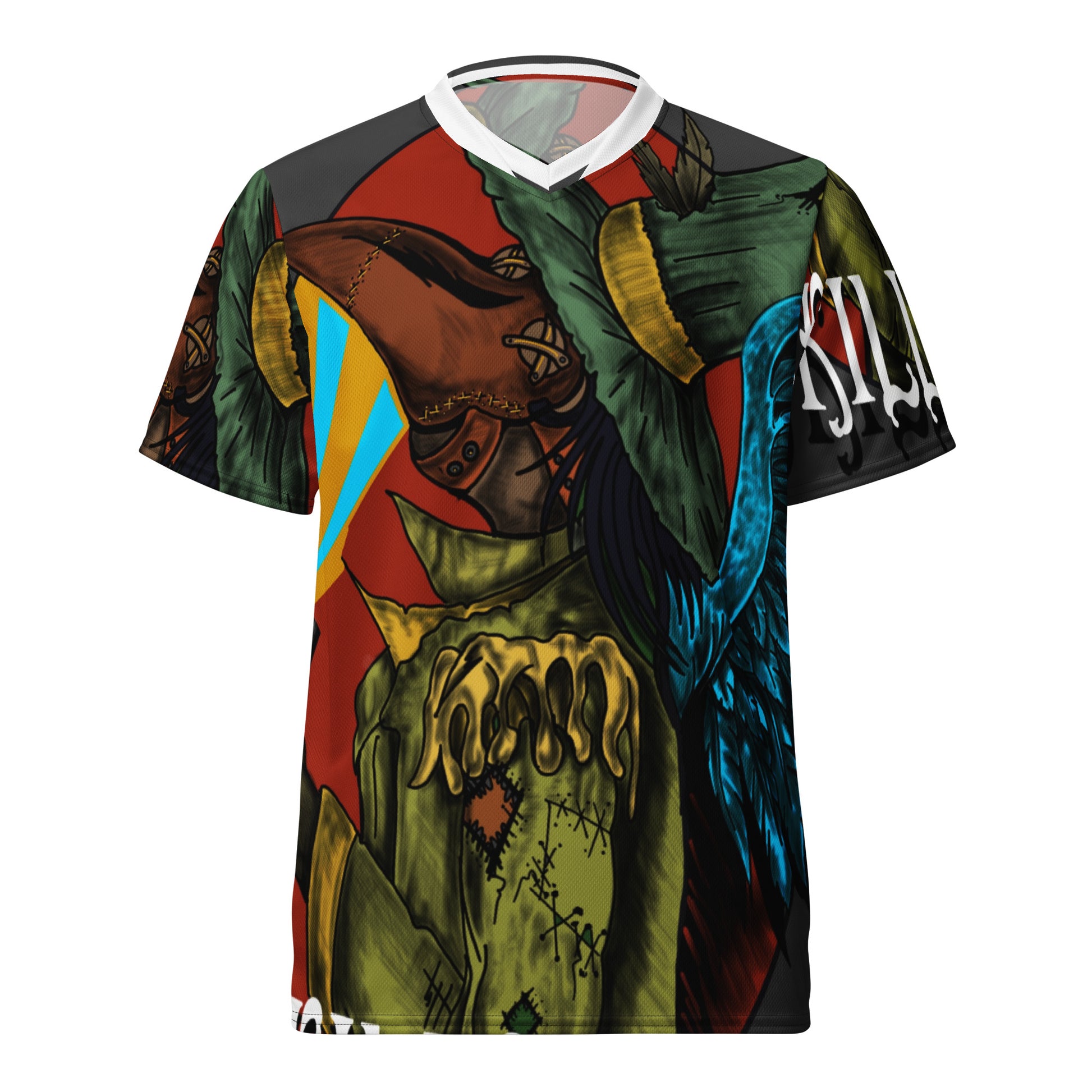 sports jersey, plauge doctor, artistic, polyester, breathable, short sleeve, v neck, cotton