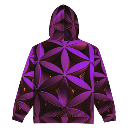 Purple Flower of Life Unisex zip hoodie - ThirdEyeTies