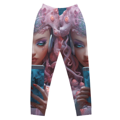 geometric leggings, octopus woman, abstract, artistic, multiple sizes, cotton and spandex, multicolor.