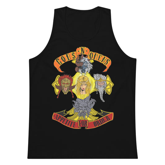 Gods n Omens by gods hand Men’s premium tank top.