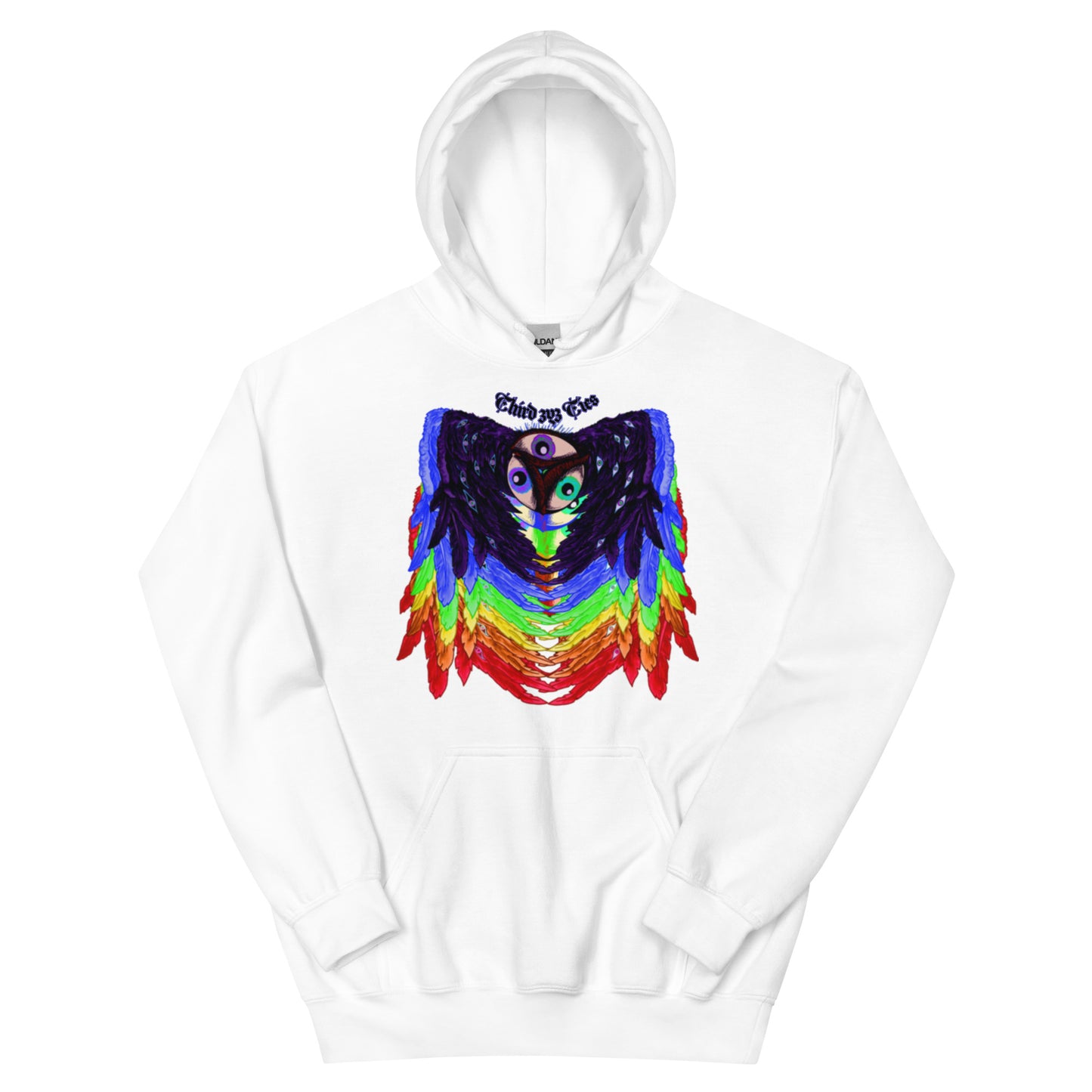 white hoodie, abstract, artistic, pull over, cotton, long sleeve